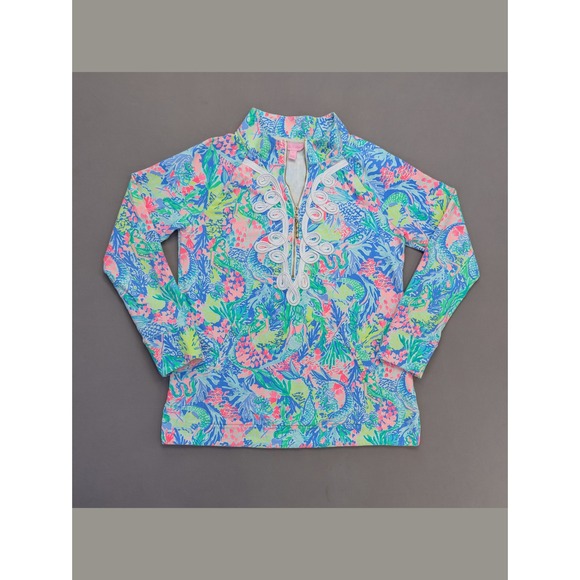 Lilly Pulitzer Tops - Lilly Pulitzer Mermaid Print 1/4 Zip Pullover Small